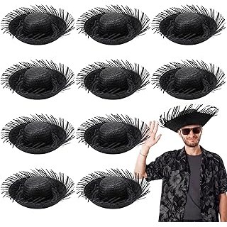 10 Pcs Adult Hawaiian Luau Straw Hats Pava Hat Puerto Rico Beachc
