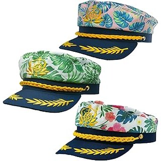 3 Pieces Yacht Captain hat Navy Marine Hat Dress Up & Pretend Pla
