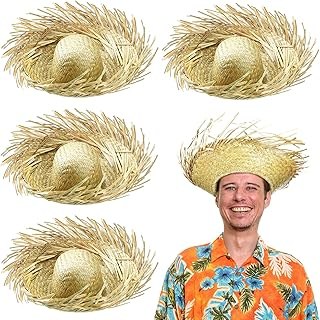 4 Pcs Puerto Rico Straw Hat Hawaii Straw Hat Scarecrow Costume Ac