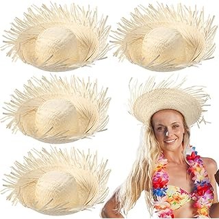 4 Pcs Puerto Rico Straw Hat Hawaii Straw Hat Scarecrow Costume Ac