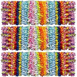 Bszatan 200 PCS Hawaiian Leis Bulk, Tropical Silk Flower Lei Hawa