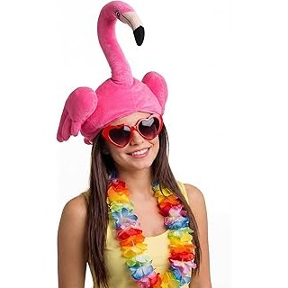 Halfchet Pink Flamingo Hat Hawaii Pink Flamingo Hat Costume Beach