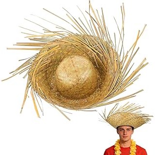 Hawaii Luau Hat, Funny Farmer Mexican Party Hat for Women Men Sum