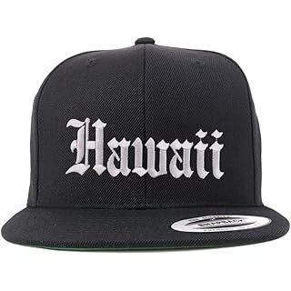 Hawaii State Old English Embroidered Flatbill Snapback