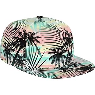 Hawaiian Palm Tree Hats Women Men Tropical Flower Adjustable Snapback Hats Baseb