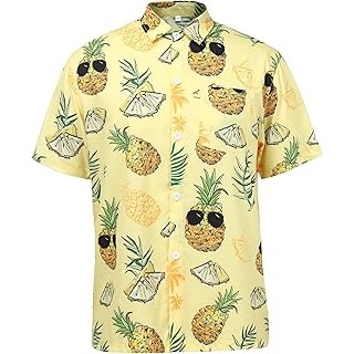Hawaiian Shirts for Men Short Sleeve Casual Button Down Shirt Summer Beach Aloha