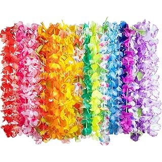 Joyin Toy 36 Counts Hawaiian Leis Bulk, Tropical Flower Lei Hawaiian Lei Beach H
