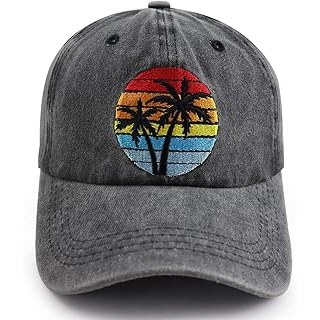 Palm Tree Baseball Cap for Men Women, Funny Vintage Adjustable Cotton Embroidere