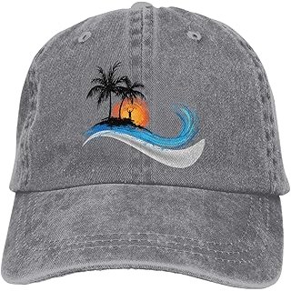 Palm Tree Baseball Caps Summer Aloha Beaches Outdoor Adjustable Denim Dad Hat