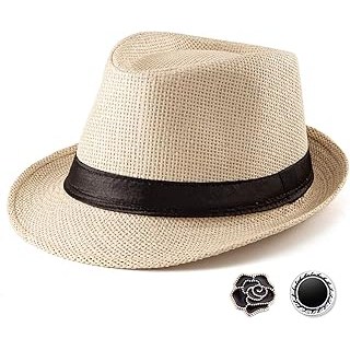 Straw Trilby Fedora Hat for Men 1920s Short Brim Wool Felt Panama