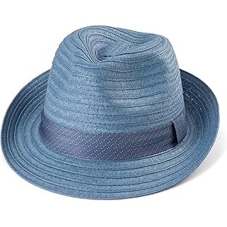 Straw Trilby Hat for Men - Summer Sun Fedoras Travel Beach Panama