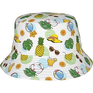 Summer Bucket Hat Hawaiian Bucket Hat Fashion Beach Cap for Men Women Outdoor Fi