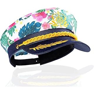 Tropical Sailor Captain Hat - Hawaiian Luau Party Cruise Yacht Accessory for Men