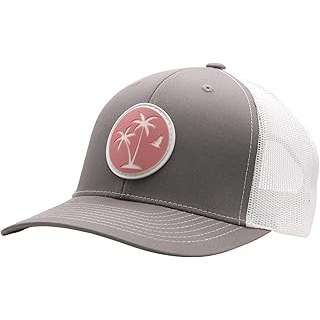 Trucker Hat [ Palm Tree 2.0 Design ] for Men and Women_ Mid Profile Cap with Bre