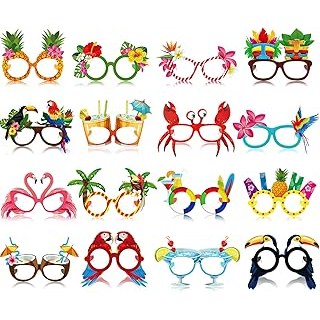 Vinsot 32 Pack Beach Pool Party Eyeglasses Decor Summer Luau Paper Glasses Bulk