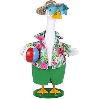 Vzuito 4 Pcs Hawaiian Porch Goose Outfits, Summer Lawn Goose Costume, Goose Clot