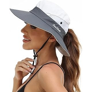 Womens Summer Sun Hat Beach Hat Wide Brim Outdoor UV Protection Hat Foldable Coo